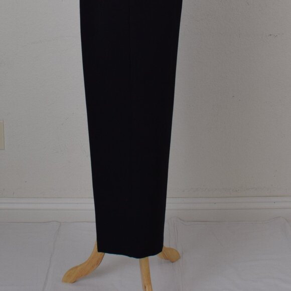 Vintage 90s Black Pleated Polyester Straight Leg Pants | 28 waist‎ - Picture 5 of 9